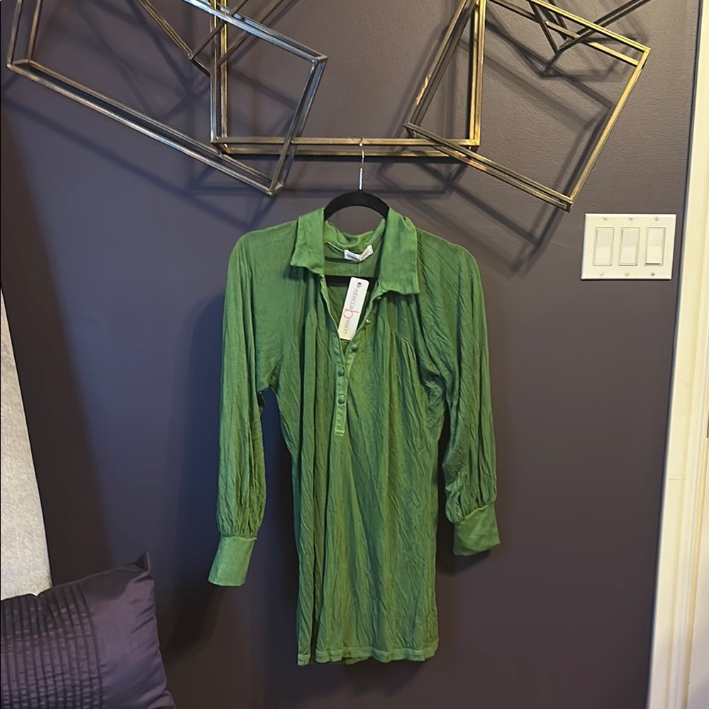 Green Long Sleeve Blouse